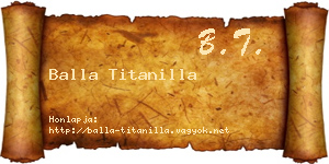 Balla Titanilla névjegykártya